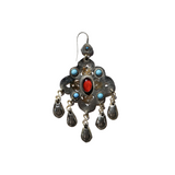 Red Murano & Turquoise Rosette Earrings